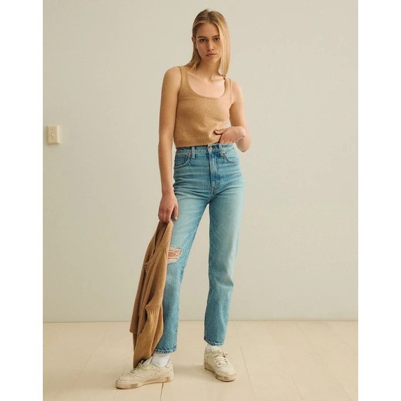 Madewell The Perfect Vintage Straight Jeans Sz 26 Reinhart Wash Ripped‎ - Picture 10 of 12